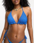 We Are We Wear reversible melissa rib triangle bikini top in blue