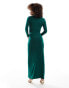 Daska exclusive high neck maxi dress in emerald green