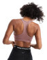 Nike Training Swoosh Dri-Fit medium support bra in smokey mauve