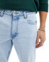 ASOS DESIGN tapered fit jeans in light blue - LBLUE