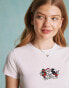 Miss Selfridge licenced disney tee with mickey and minnie embroidery