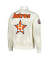 Men's Cream Houston Astros Cooperstown Collection Pinstripe Retro Classic Satin Full-Snap Jacket