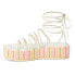 BEACH by Matisse Eli Lace Up Platform Womens Off White Casual Sandals ELI-158