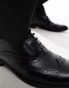 ASOS DESIGN faux leather brogue shoes in black