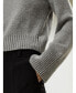 Women's Ribbed Collar and Hemline Wool Cashmere Sweater for Women