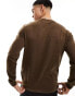 Selected Homme wool mix crew neck jumper in brown