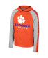 Big Boys Orange Clemson Tigers Ned Raglan Long Sleeve Hooded T-shirt