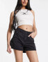 Urban Revivo high waist denim shorts with in black