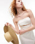 Topshop straw weave hat in natural