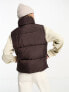 New Look boxy gilet in dark brown