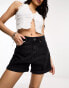 Mango denim mom shorts in black