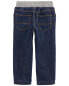 Toddler Drawstring Pull-On Jeans - Dark Blue 4T