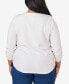 Plus Size Scottsdale Falling Floral Embroidered Henley Top