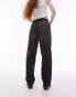 Topshop low rise Cinch back jeans in black cross hatch