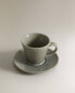 Glazed stoneware espresso cup and saucer