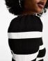 Only lightweight jumper in black and white stripe