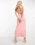 Morgan knitted cami maxi dress in pink