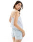 Stradivarius STR rustic top in light blue