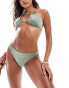 Vero Moda v front shimmer bikini bottom in sage green