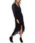 Women's Long Sleeve Smocked-Waist High-Low Dress