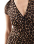 New Look mesh mini tea dress in leopard print