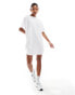 In The Style exclusive ruched side oversized mini t-shirt dress in white