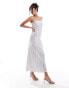 Never Fully Dressed Luna metallic plisse maxi dress in silver