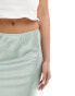 Wednesday's Girl satin bias cut midaxi skirt in mint green