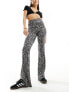 Pieces flares leggings in spot print