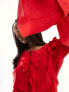 Daska long sleeve ruffle blouse co-ord in red