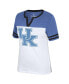 Women's White, Heather Royal Kentucky Wildcats Frost Yourself Notch Neck T-shirt