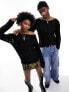 Reclaimed Vintage unisex slash neck jumper in black