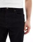 ASOS DESIGN stretch tapered jeans in no fade black