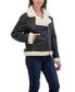 Women's Moto Zip Front Faux Leather Shearling Jacket