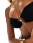 South Beach ring front bandeau bikini top in black