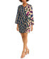 Women's Mixed-Print Side-Tie Mini Dress