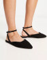 London Rebel Wide Fit sling back ballet flats in black