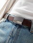 French Connection FCUK logo leather reversible belt in black & brown