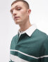 Levi's logo union chest stripe rugby polo in green