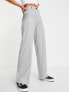 Bershka wide leg slouchy dad tailored trousers in grey