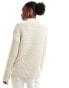 Vero Moda premium oversized longline jumper with seam detail in cream