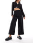 ASOS DESIGN tailored culotte with linen in black