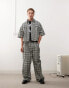 COLLUSION X015 baggy jeans in black & white check co-ord