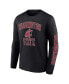 Men's Black Washington State Cougars Distressed Arch Over Logo Long Sleeve T-shirt