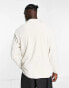 Weekday nano terry towelling zip polo in off-white