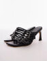 Topshop Fiori heeled sandals with multi strap detail in black