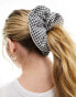 ASOS DESIGN scrunchie hair band with oversized gingham design in multi