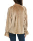 To My Lovers Ribbed Velvet Top Women's Beige S