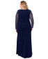 Plus Size Glitter-Sleeve Sheath Dress