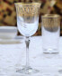 Gold-Tone Embellished White Wine Goblet with Gold-Tone Rings, Set of 4